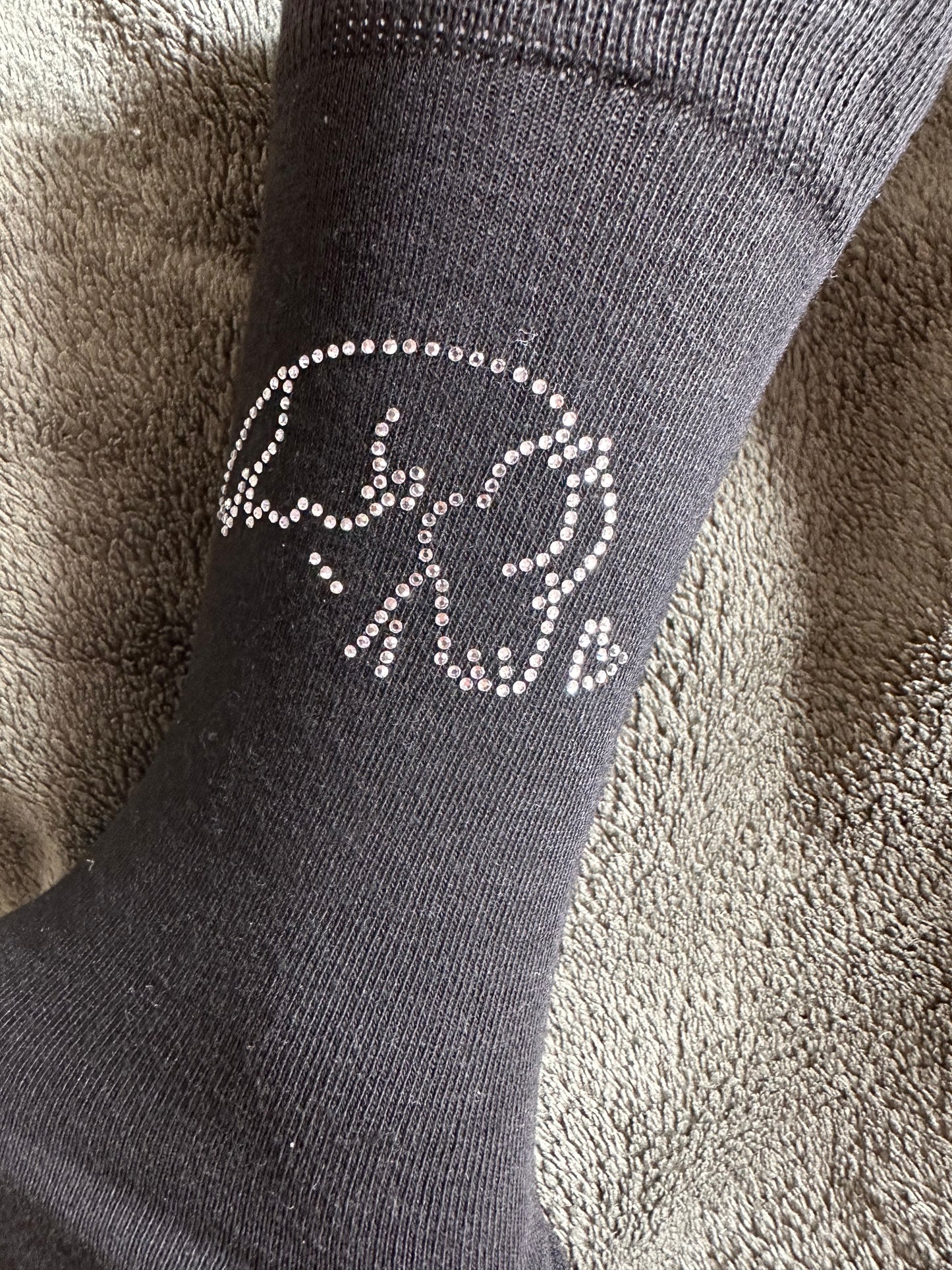 Kniestrümpfe "Selly" Strass Schwarz
