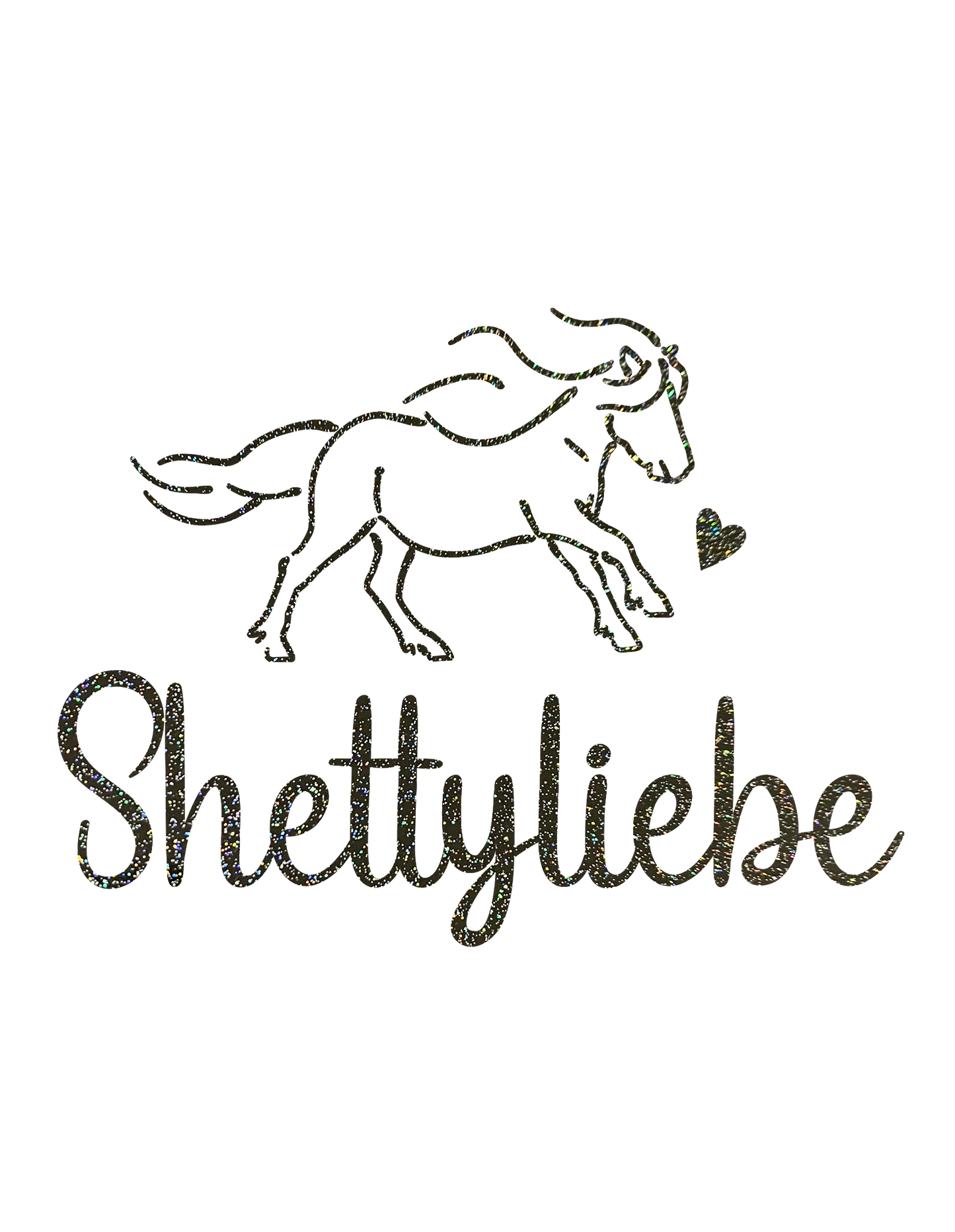 Aufkleber mit Text "Shettyliebe"