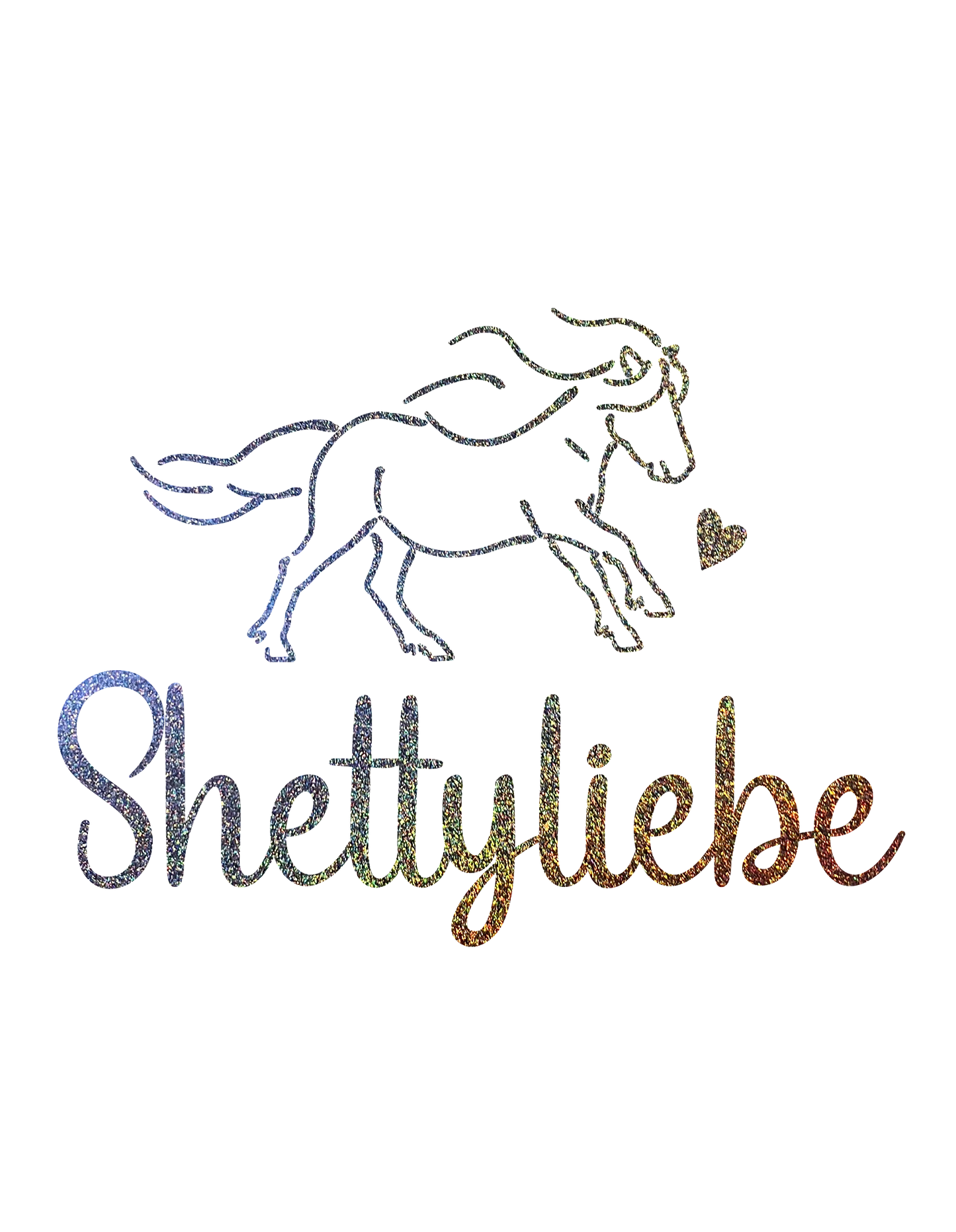 Aufkleber mit Text "Shettyliebe"
