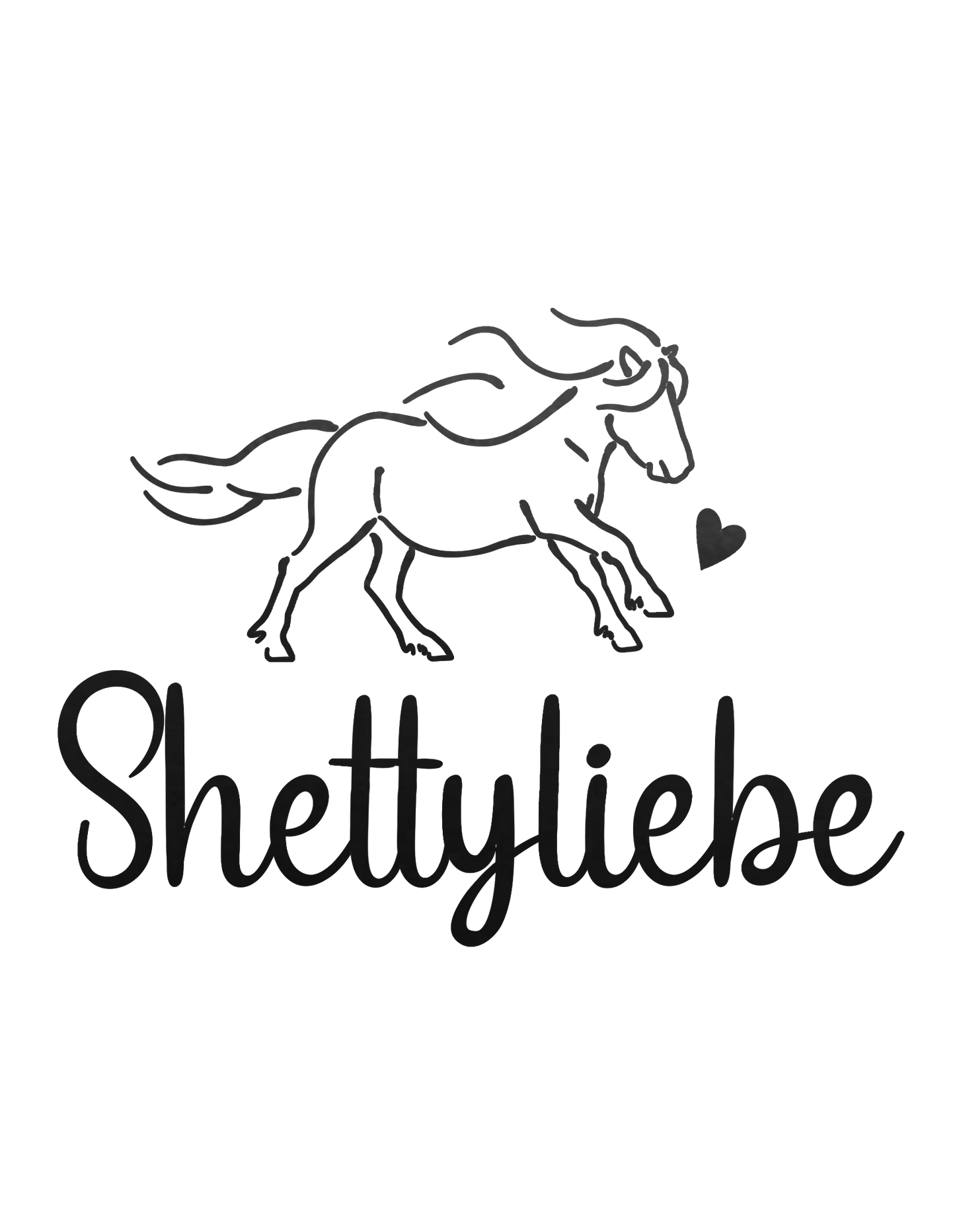 Aufkleber mit Text "Shettyliebe"