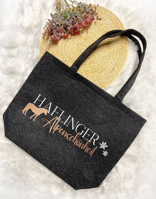 Haflinger Hafi Herzenspony Tasche Geschenk Geschenkidee Filzshopper Tasche Herzenspony