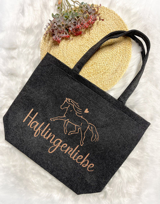 Haflinger Hafi Herzenspony Tasche Shopper Herzenspony Geschenk Geschenkidee Filzshopper