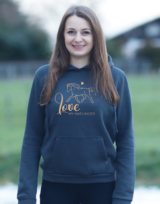 Damen-Hoodie "Love my Haflinger"