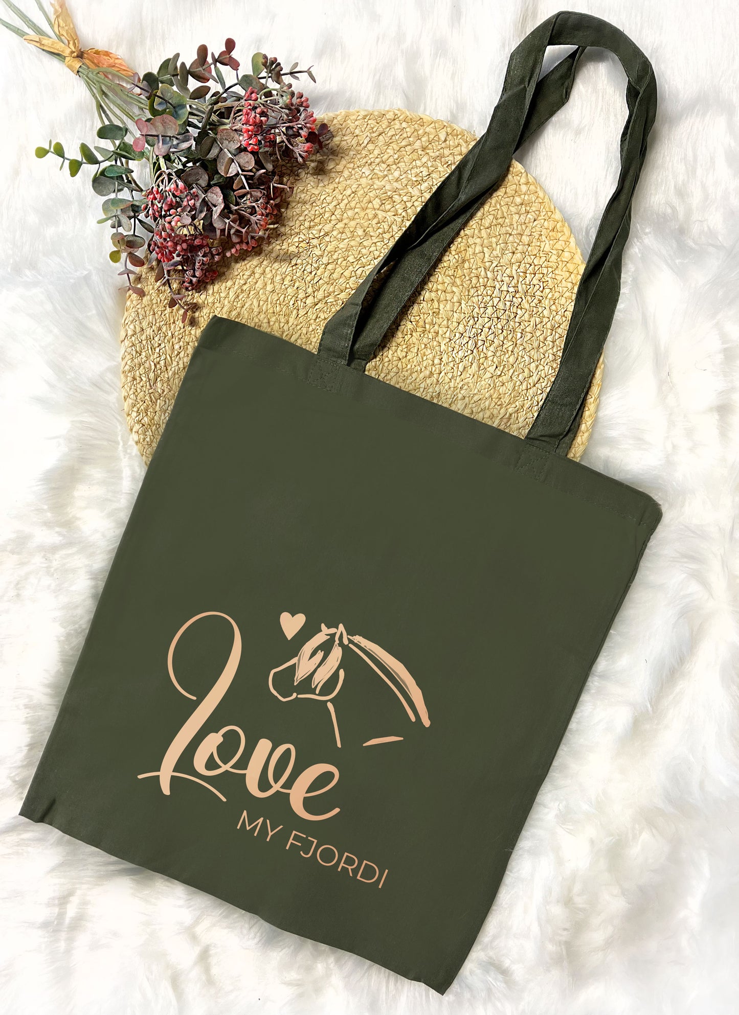 Baumwolltasche "Love my Fjordi"