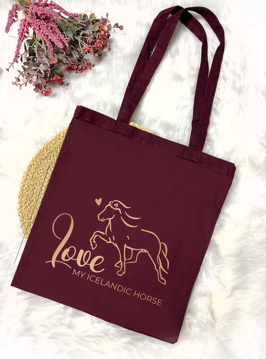 Baumwolltasche "Love my Icelandic Horse"