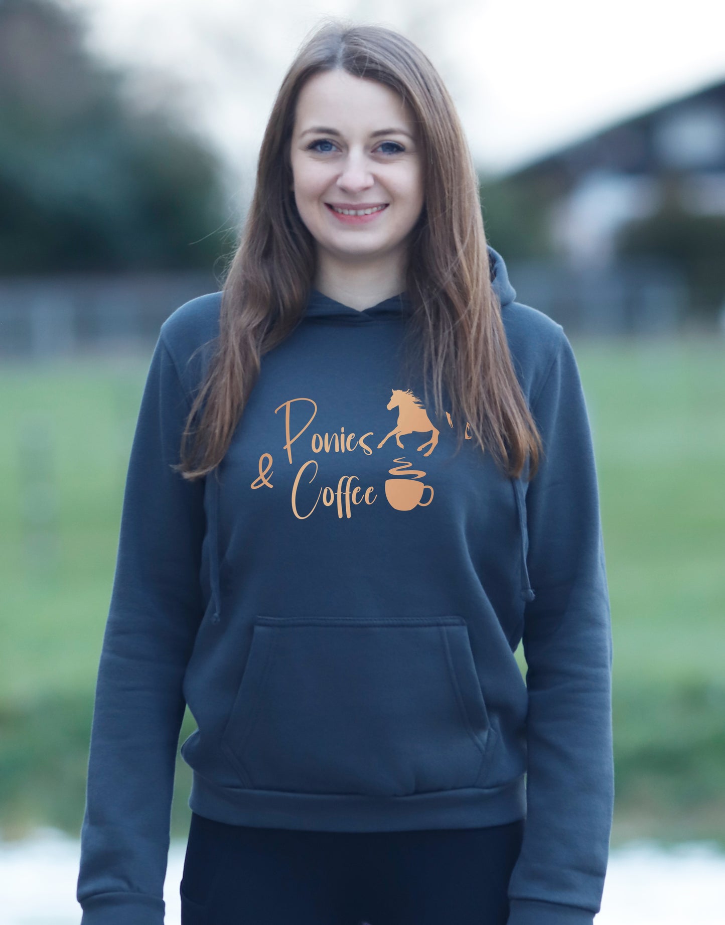 Damen-Hoodie "Ponies and Coffee"