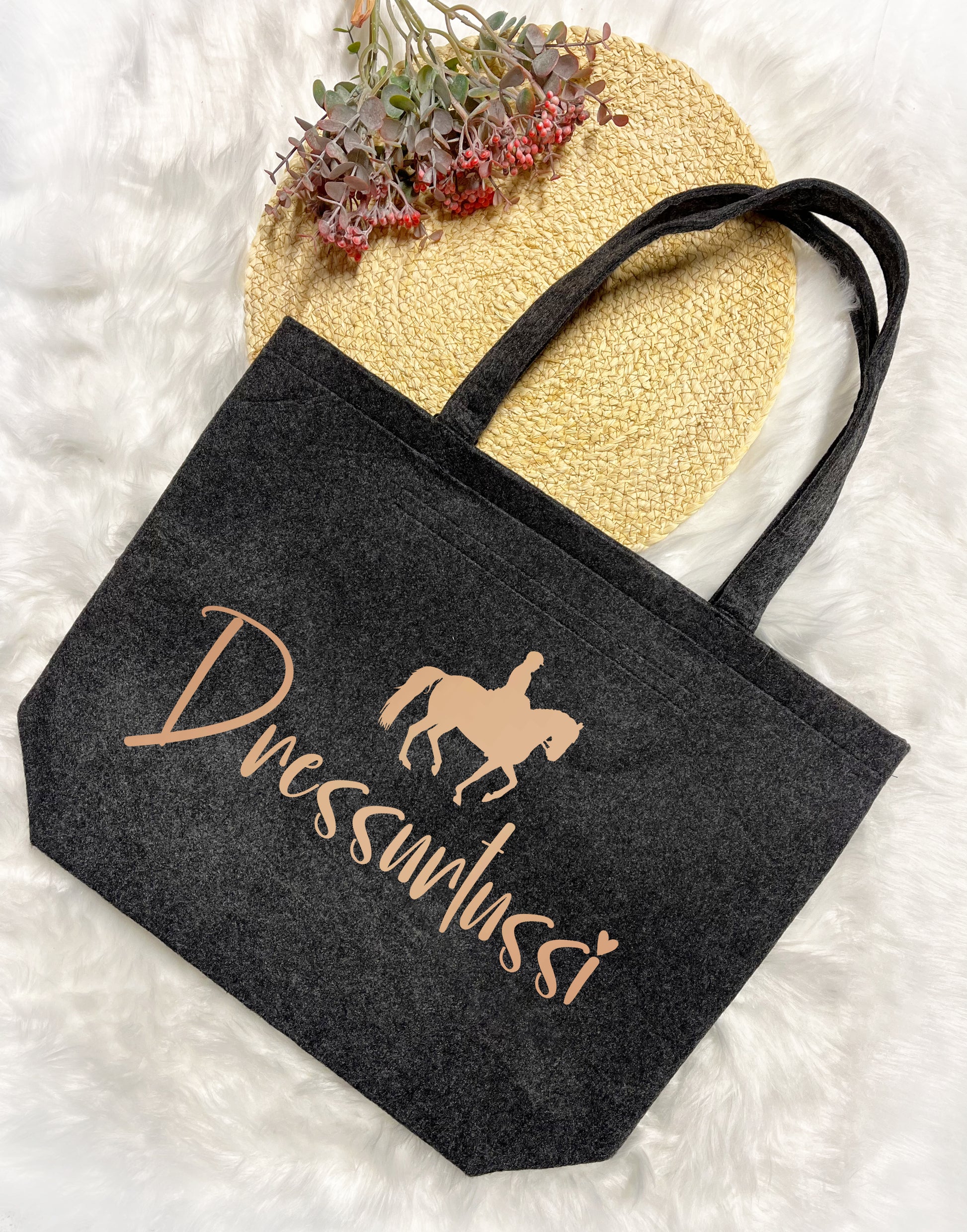 Dressur Dressurreiten Pferde Herzenspony Tasche Pony Filzshopper Shopper 