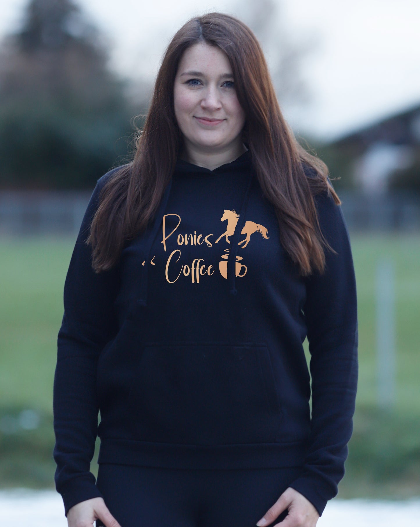 Damen-Hoodie "Ponies and Coffee"